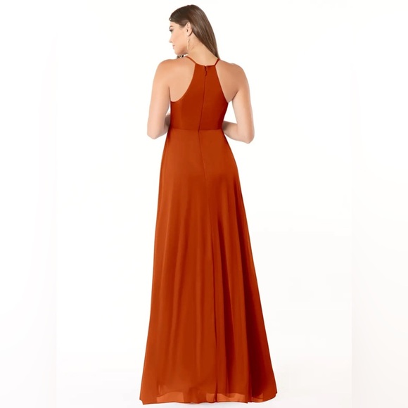 Azazie Rust Maxi Dress Size A8 - Picture 2 of 9